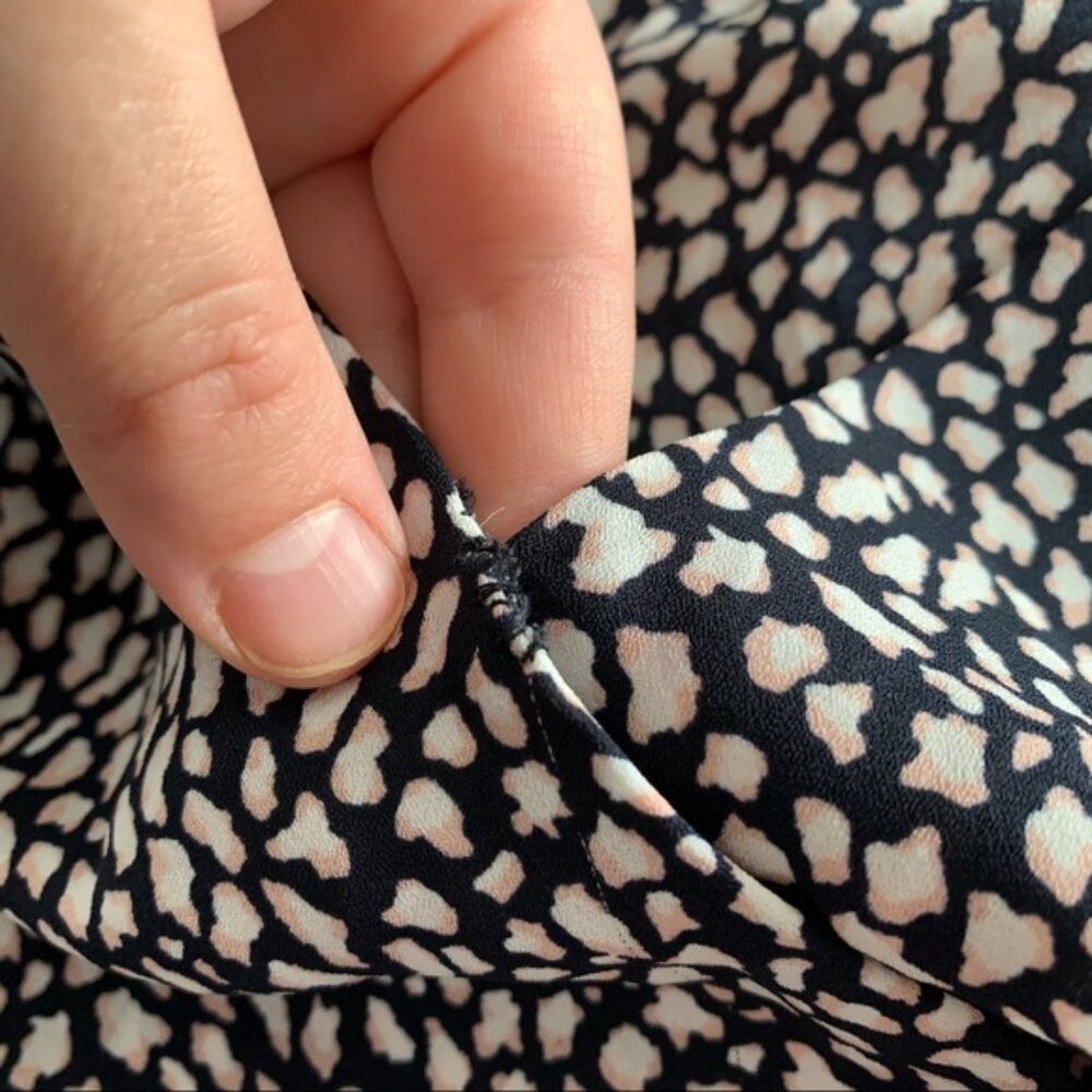 RWCO Navy Animal Print Wrap Fit   Flare Dress L - Picture 11 of 11